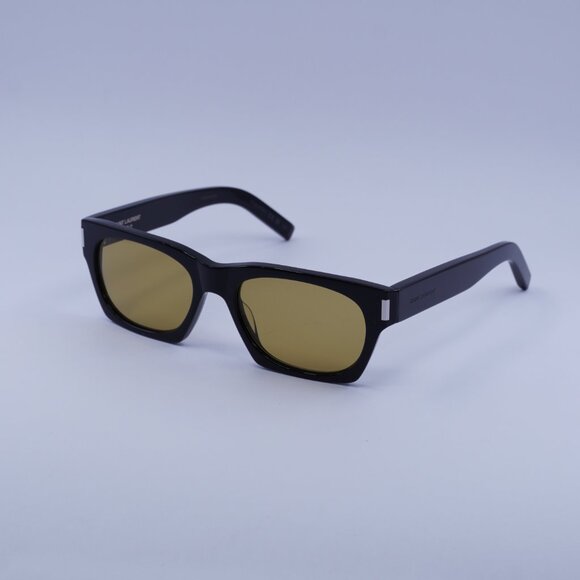 Saint Laurent SL402 010 Sunglasses Black Square Frame, Yellow Lenses - Picture 5 of 12
